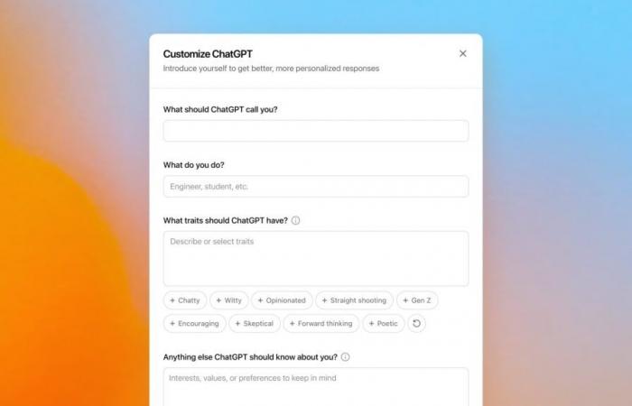 ChatGPT change le ton de la voix en fonction d’instructions personnalisées