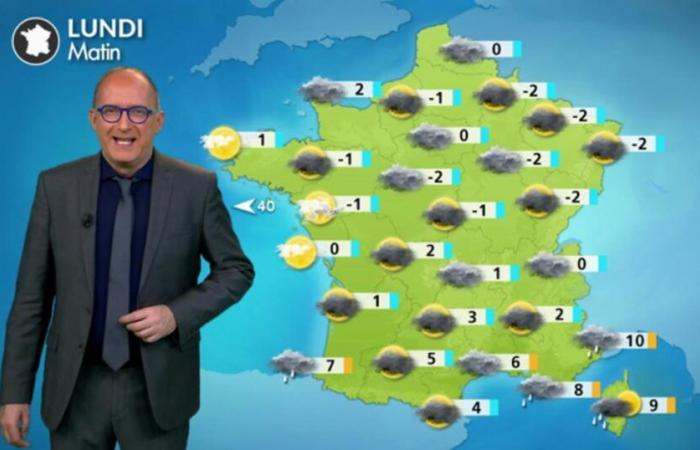 calme et assez froid avec plus de dégagement, sauf au sud-est