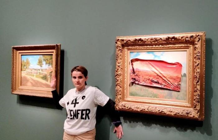 Détente du militant écologiste qui a recouvert un tableau de Monet d’un autocollant au musée d’Orsay