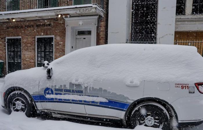 Une rare couche de neige recouvre la Nouvelle-Orléans