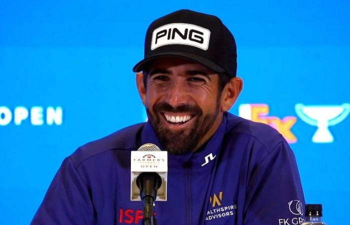 Matthieu Pavon tout sourire pour sa conférence de presse d’avant-tournoi à Torrey Pines