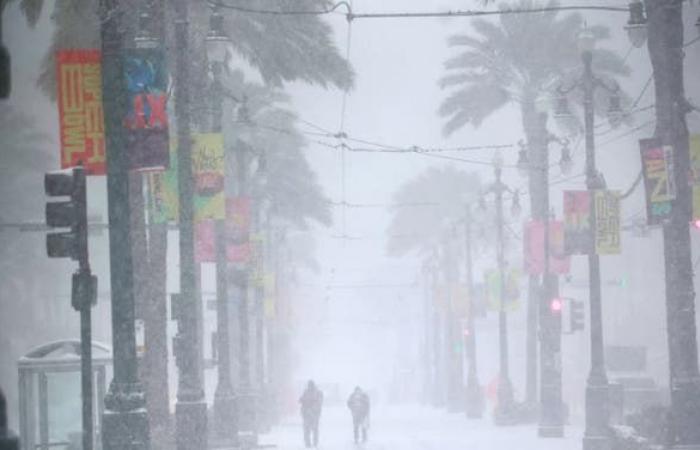 Un blizzard paralyse les communautés de la côte du Golfe avec un record de neige