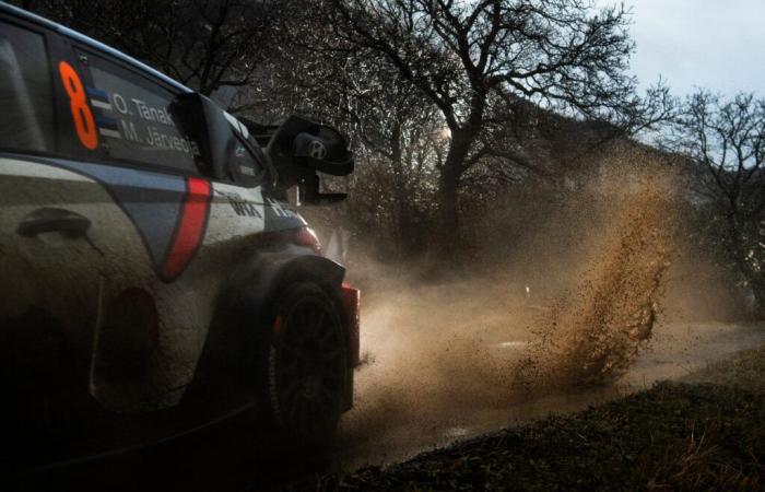 Ott Tänak prend la tête lors du shakedown du Rallye Monte-Carlo.