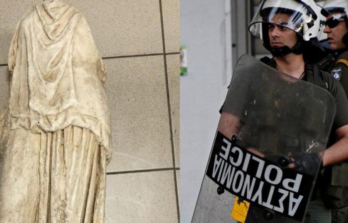 La police grecque ouvre une enquête après la découverte d’une statue antique “près de poubelles”