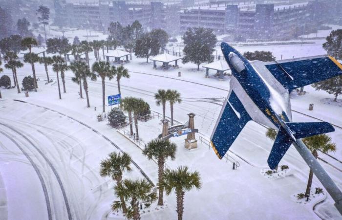 CARTE : Où la neige est tombée en Floride