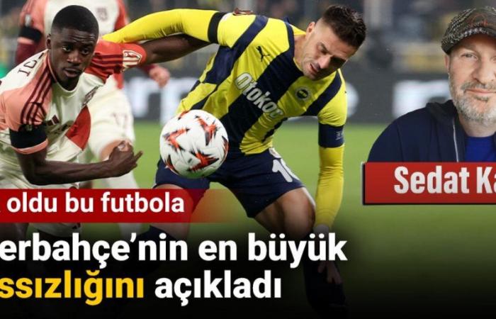 Il a expliqué le plus gros malheur de Fenerbahçe