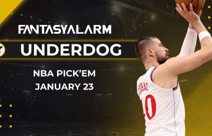 Ivica Zubac Underdog NBA Picks Today, 1/23: Projections de basket-ball et plus