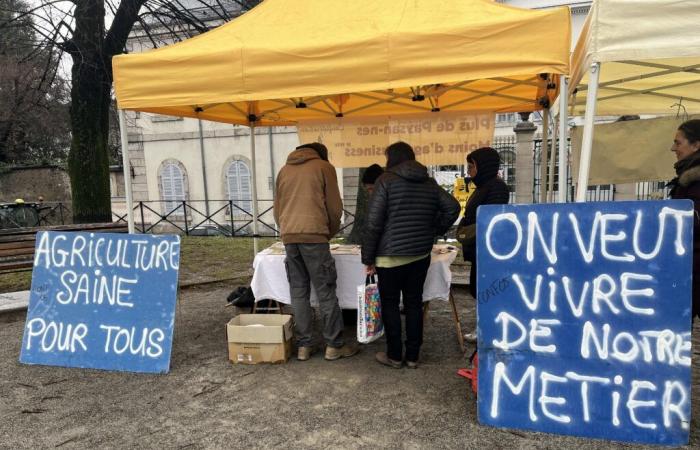 la Confédération Paysanne manifeste devant la préfecture des Hautes-Alpes