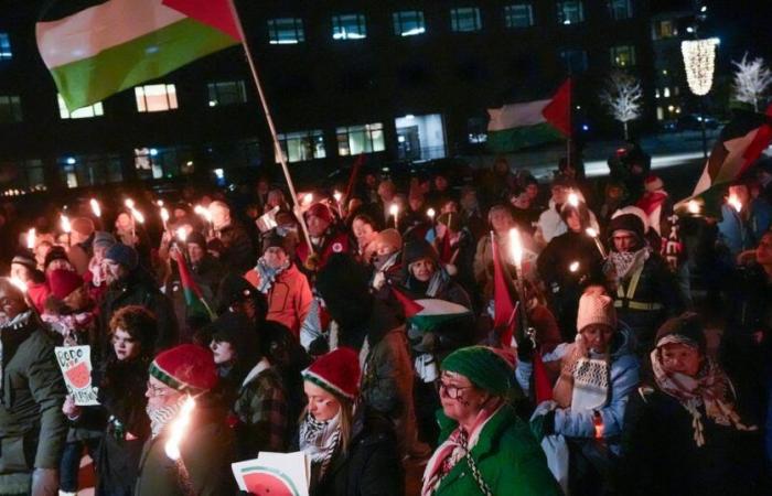 une manifestation pro-palestinienne organisée en Norvège avant le match Bodø/Glimt-Maccabi Tel Aviv