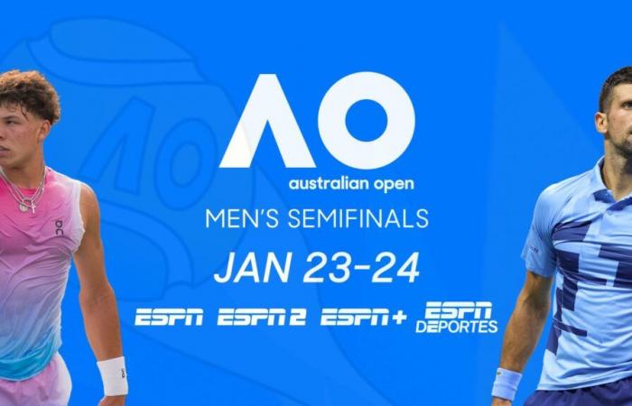 Les demi-finales masculines de l’Open d’Australie 2025 EN DIRECT jeudi soir sur ESPN, ESPN Deportes et ESPN+ à partir de 22 h 30 HE