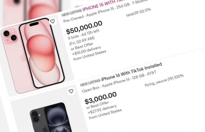 Les smartphones équipés de tiktok vendus pour plusieurs milliers de dollars