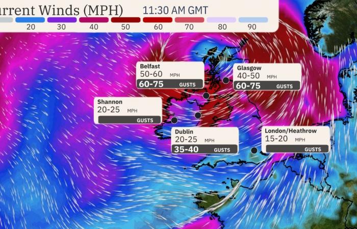 La tempête « bombe cyclone » Éowyn frappe l’Irlande et le Royaume-Uni