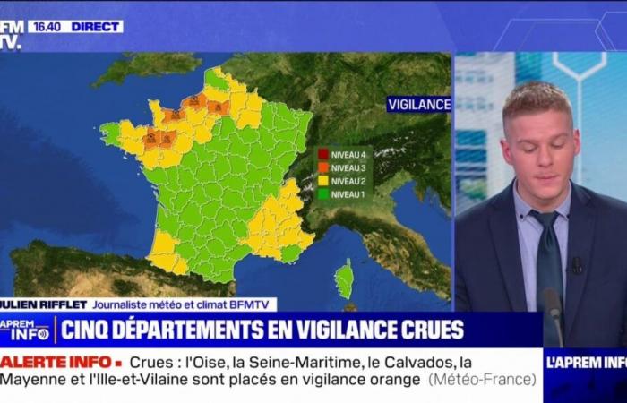 Cinq départements placés en vigilance brute orange par Mtéo-France