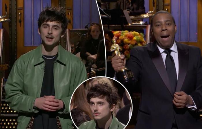 Timothee Chalamet se moque des défaillances de remise des prix alors que l’acteur tire la double fonction sur «SNL»