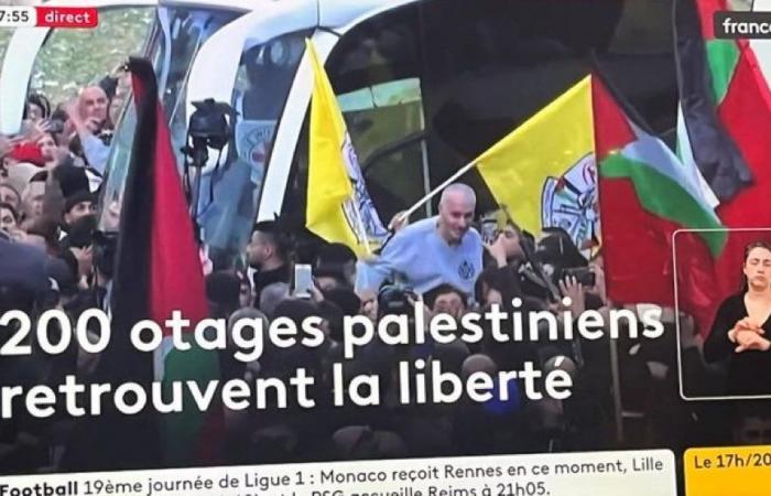 Franceinfo s’excuse après avoir fait référence à «200 otages palestiniens» publiés par Israël