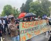 mobilisation syndicale sous la pluie à Blois, Contres et Romorantin