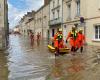 la ville de Craon en Mayenne sous les eaux