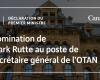 Déclaration du Premier ministre concernant la nomination de Mark Rutte au poste de secrétaire général de l’OTAN