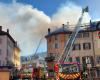 incendie sur la toiture du centre historique d’Annecy, d’importants pompiers sont intervenus