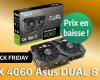 En promotion pour le Black Friday, l’Asus RTX 4060 8 Go est disponible à un prix rarement vu