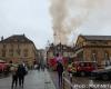 Incendie et nuage de fumée au centre-ville de Metz