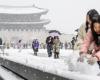 images de chutes de neige record à Séoul pour le mois de novembre